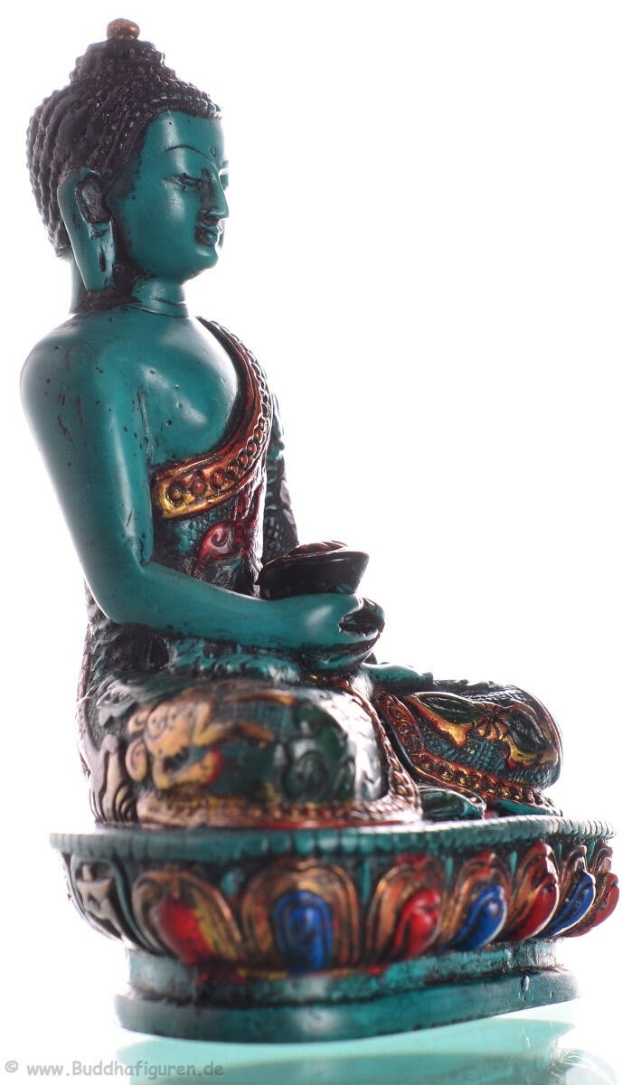 Amitabha Buddha Statue Resin 20 cm bemalt