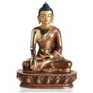 Akshobhya / Shakyamuni 13,5 cm teilfeuervergoldet Buddhastatue