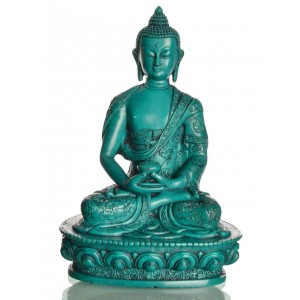 Amitabha Buddha Statue Resin 19 cm türkis