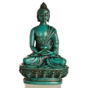 Amitabha Buddha Statue Resin türkis 11,5 cm