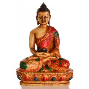 Amitabha Buddha Statue Resin 13,5 cm bemalt