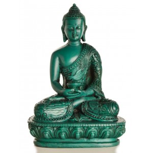 Amitabha Buddha Statue Resin 13,5 cm türkis