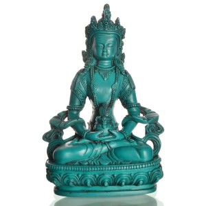 Amitayus 20 cm Buddha Statue Resin türkis