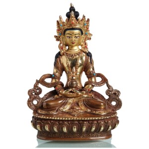 Amitayus - Aparimita  17 cm teil feuervergoldet Buddha Statue