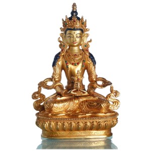 Amitayus  22 cm Buddha Statue vollfeuervergoldet