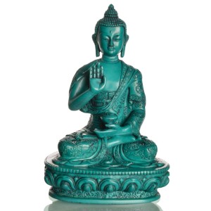 Amoghasiddhi  Buddha Statue 19 cm Resin türkis