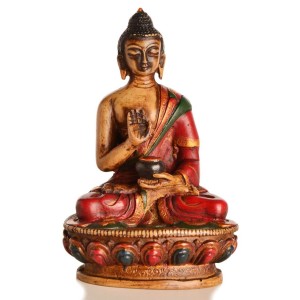 Amoghasiddhi Buddha Statue 11,5 cm Resin bemalt