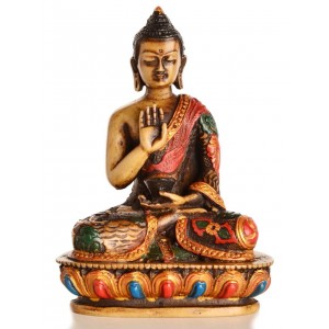 Amoghasiddhi Buddha Statue 13,5 cm Resin bemalt