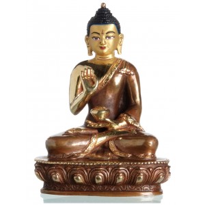 Amoghasiddhi 13,5 cm teilfeuervergoldet Buddha Statue