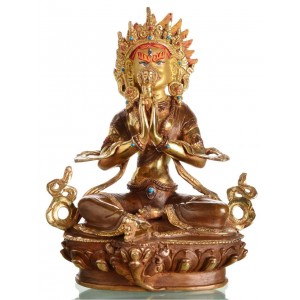 Angry Tara 21 cm teilfeuervergoldet Buddha Statue