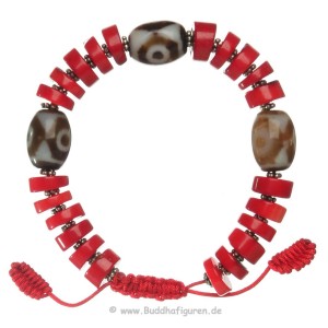 Armband rote Jaspiz Steine und dZi Stones 2