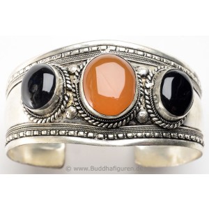 armreif amber black onyx