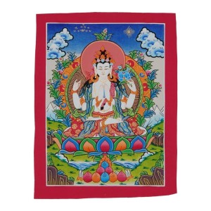 Thangka - Chenrezig 26 x 34 cm