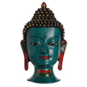 Buddha Maske 21 cm Resin türkis