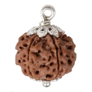 Rudraksha Perle  3 cm Silber 5F