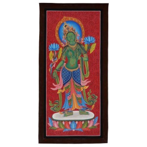 Thangka Grüne Tara 78 x 38 cm