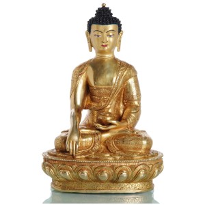 Shakyamuni Akshobhya Statue sitzende Position in der Vorderansicht