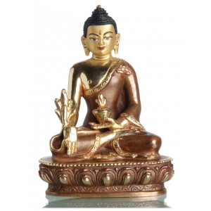 Medizinbuddha 14 cm teil feuervergoldet Buddha Statue