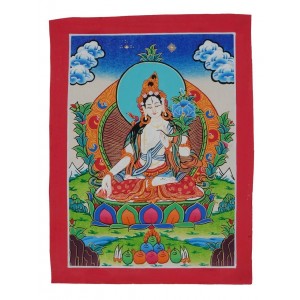 Thangka  - Weiße Tara  23 x 30,5 cm