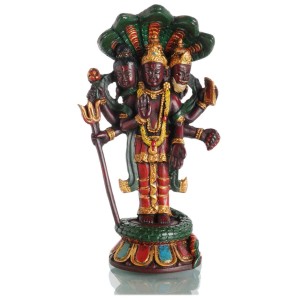 Trimurti 22 cm Resin türkis bemalt