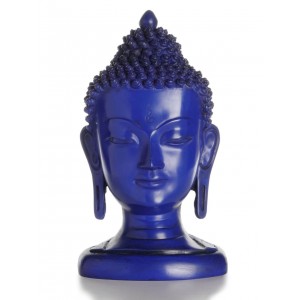 Buddha-Kopf  21 cm blau