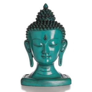 Buddha-Kopf 33 cm türkis