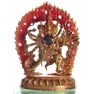 Chakrasamvara  22,5 cm feuervergoldet Buddha Statue