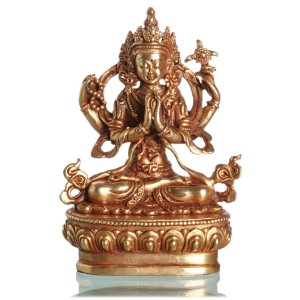 Avalokiteshvara - Chenresig 9 cm vollvergoldet