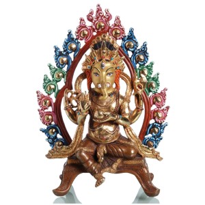 Ganesha Figur 23,5 cm teilfeuervergoldet