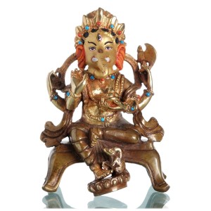 Ganesh sitting 12,5 cm Statue feuervergoldet