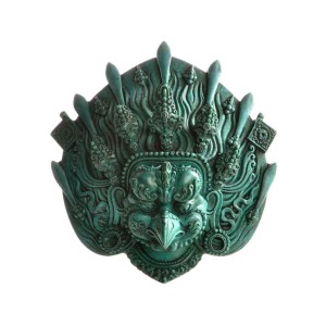 Garuda Maske Resin türkis  14 cm