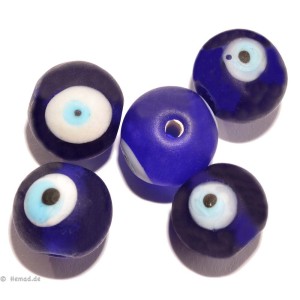  Glasperlen blue eye 11mm - 6 Perlen