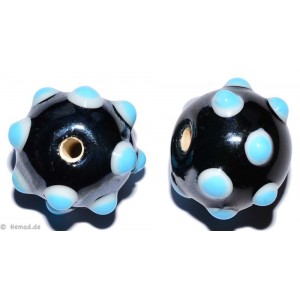 Glasperlen blau 24mm - 2 Perlen 