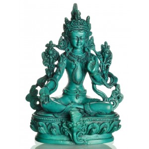 Grüne Tara Statue 15 cm Resin grün