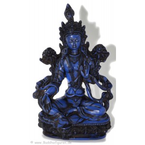 Grüne Tara Statue 20 cm Resin blau
