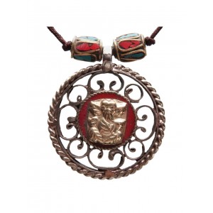 Halskette Ganesh rot