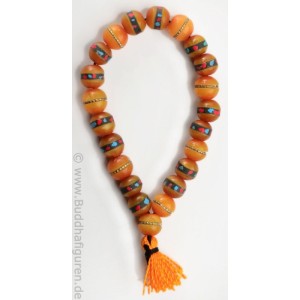 Hand-Mala Horn mit Steinen besetzt amberfarben 10 mm 