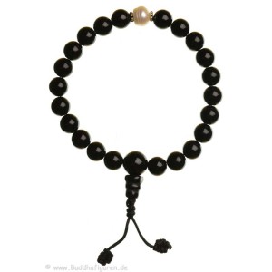 Hand-Mala schwarzer Onyx mit Perlen