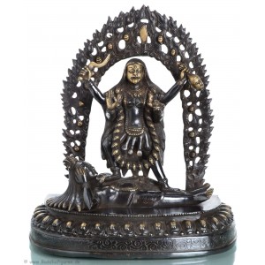 Kali - Statue aus dunklem Messing 36cm