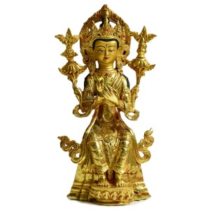 Maitreya 24 cm vollfeuervergoldete Statue