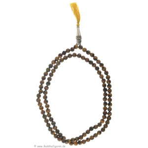 Mala Tigerauge-Mala 7  mm mit Buddhakopf