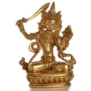 Manjushri 14 cm Buddha Statue Messing