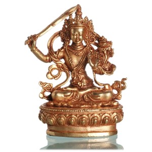 Manjushri Statue 9 cm vollvergoldet