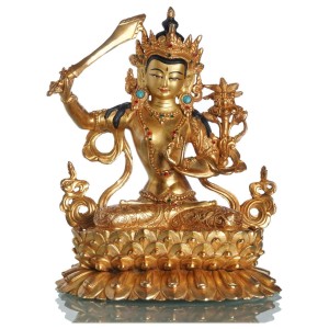 Manjushri 22 cm vollfeuervergoldet 4