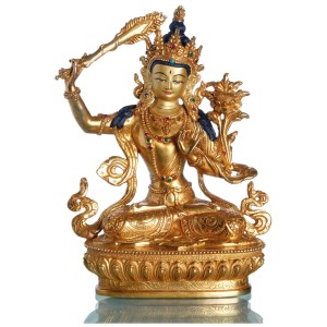 Manjushri 22 cm vollfeuervergoldet