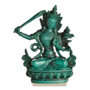 Manjushri Buddha Statue 14,5 cm türkis Resin