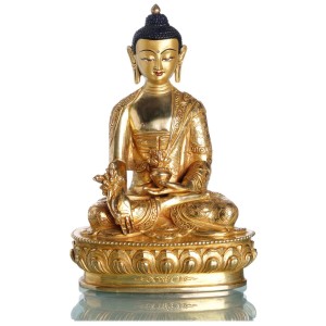 Medizinbuddha 20,5 cm voll feuervergoldet  