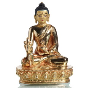 Medizinbuddha 13,5 cm vollfeuervergoldet