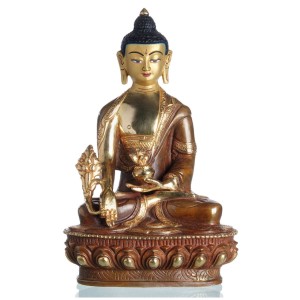 Medizinbuddha 21 cm teil feuervergoldet Buddha Statue