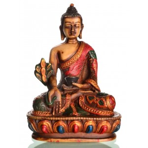 Medizinbuddha 13,5 cm Buddha Statue bemalt